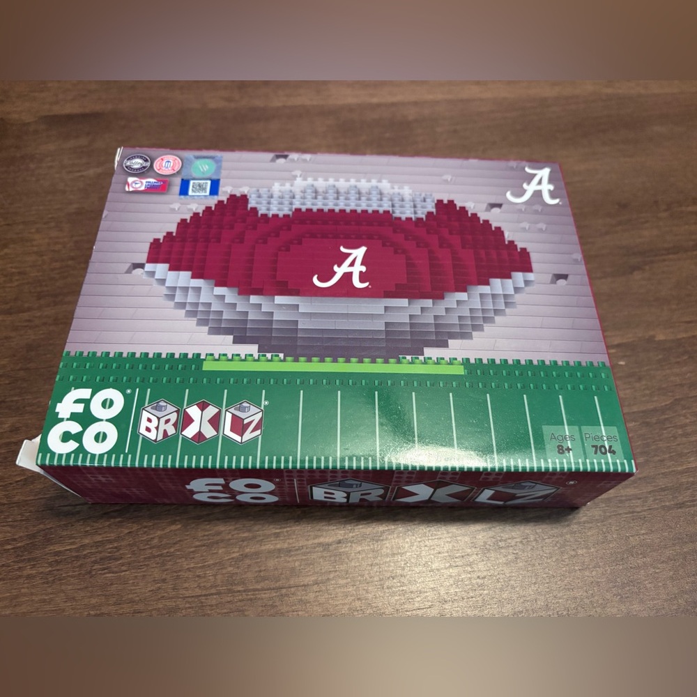 Alabama Crimson Tide 3D Stadium Puzzle,foco BRXLZ, sealed pieces in bags in box